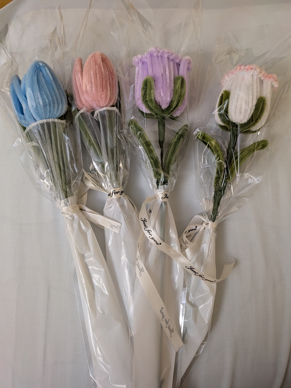 Faux Flower Bundle - Set of 4 (Blue, Pink, Purple, White)